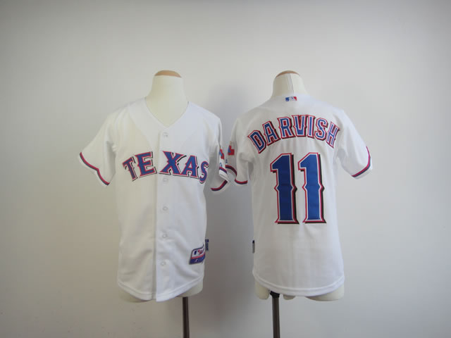 Youth Texas Rangers #11 Darvish White MLB Jerseys